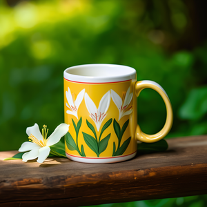 Mug en céramique personnalisé avec motif de chèvrefeuille, article de merchandising sur mesure - Product Image 3