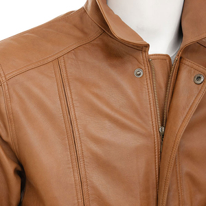 Chaqueta informal de moda con apariencia de cuero liso, diseñada para atuendos modernos, ideal para uso diario en la calle. - Product Image 3