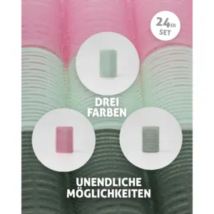 Ensemble de 24 rouleaux à cheveux en plastique et éponge, froids et chauds, diamètre 3 cm, longueur 6 cm, pour le bouclage et le coiffage des cheveux - Product Image 5