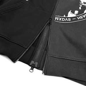 SIBRIN 100% algodón polar cremallera impresa Streetwear Split Hoodie personalizar Urban Street moda coreana estilo Hip Hop sudadera - Product Image 5