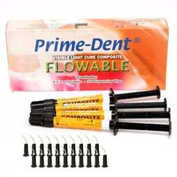Kit de composite fluide Prime-Dent A3-4 en seringue, polymérisation à la lumière visible (VLC) avec source d'alimentation manuelle, en métal, plastique et acier - Product Image 1