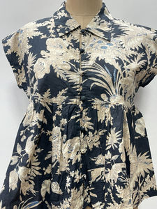 Débardeurs d'été 100 % coton écologiques style japonais à col en V, imprimé floral, boutons sur le devant, logo, détails complexes, lavables - Product Image 5