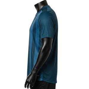 Jersey de fútbol transpirable con cuello redondo para adultos, tela de poliéster, ropa deportiva ligera de secado rápido, uniforme de equipo de entrenamiento de fútbol - Product Image 3