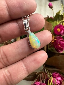 Joyería de piedras preciosas de ópalo para mujer, joyería colgante de estilo bohemio de Plata de Ley 925, colgante hecho a mano de tendencia, Regalo para mamá - Product Image 5