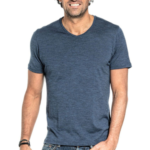 Camiseta de cuello redondo para hombre de alta calidad 100% algodón de secado rápido diseño ajustado informal con manga Lisa regular precio bajo - Product Image 1