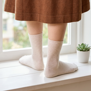 Chaussettes en coton mélangé pour femmes, chaussettes côtelées décontractées en tricot, vente en gros, 63 - Product Image 1