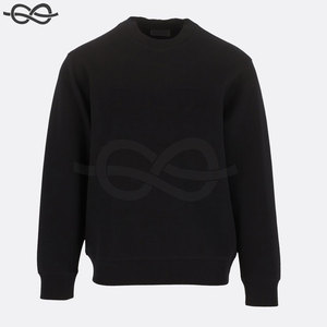 Por encargo su propio diseño mejor calidad polar cuello redondo negro de gran tamaño hombres nueva moda sudadera - Product Image 5