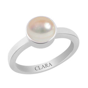 แหวนมุกมอติสีเงินหรูหราที่ได้รับการรับรอง 5.5CTS/6.25Ratti - Product Image 1