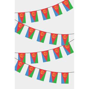 Guirlande de drapeaux rectangulaires de l'Érythrée, imprimés numériquement sur polyester, pour exposition - Product Image 1