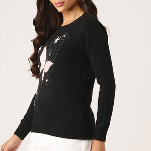 Sweat-shirts en molleton pour femmes, sur mesure, hiver, sequins, couleur unie, imprimé, respirant, coton mélangé, qualité supérieure - Product Image 5