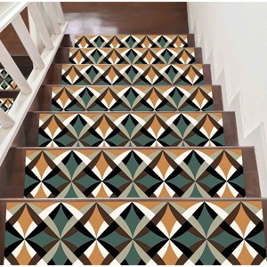 Tapis vert, tapis orange, tapis aztèque, tapis moderne, tapis imprimé, tapis d'escalier - Product Image 3