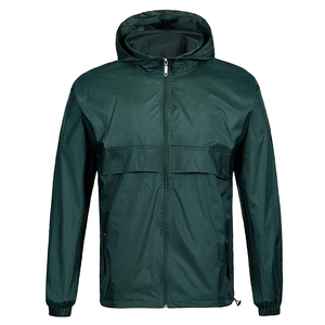 Blouson coupe-vent léger en toile à capuche, vente en gros, personnalisable, pour le sport et le travail, imperméable, pour hommes, service OEM disponible - Product Image 1