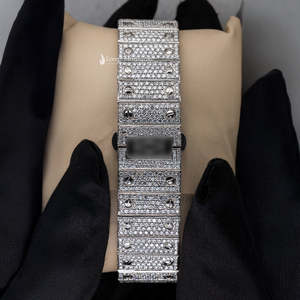 นาฬิกาข้อมือโมอิสซาไนต์ทรงสี่เหลี่ยมคุณภาพสูง หน้าปัดแบบอารบิก - Product Image 5