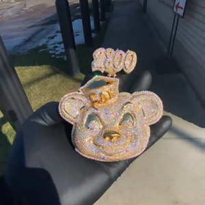 Colgante Joyería fina Colgantes y dijes Iced out Diamantes blancos Plata Diamante Encanto Cadena Rapero Joyería 925 Sterling con - Product Image 6