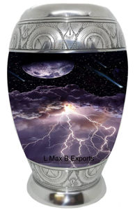 European Style Butterfly Tulip Adult Cremation Urn Metal Memorial with <b>Velvet</b> <b>Bag</b> for Ashes for Funeral Decorations - Product Image 5