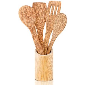 Spatule à la noix de coco ustensiles outils de cuisson et de cuisson en bois naturel spatules en bois de coco faites à la main - Product Image 1