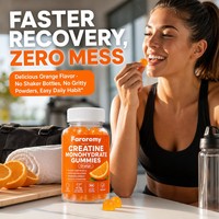 Gummies de créatine monohydrate végétaliennes à marque privée personnalisée 4,5g haute puissance saveur orange pectine croissance musculaire OEM