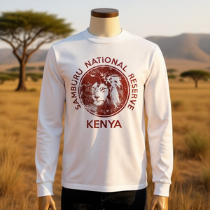 Camiseta de Manga Larga con Diseño de León de la Reserva Nacional Samburu de Kenia - Producto Promocional - Product Image 3