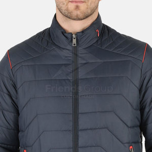 Chaqueta Acolchada con Cuello Alto para Hombre, Marca Friends Group, con Puños Rojos a Rayas y Cierre de Cremallera, para Invierno - Product Image 6