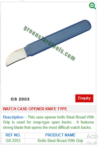 GS 2003 Steel Knife Type <b>Watch</b> <b>Case</b> Opener Essential Jewelry Tool for Professional Jewellery Maintenance - Product Image 2