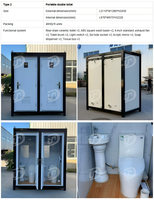 Remorque WC et douche préfabriquée portable en panneaux sandwich, écologique, durable, avec chauffe-eau intégré