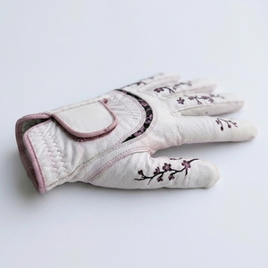 Guante de Golf Unisex de Piel de Cabretta de Indonesia para Mano Izquierda, Suave, Cómodo, Transpirable, Anti-UV, con Aberturas para los Dedos, Diseño Floral - Product Image 2