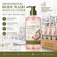 Gel Douche Hydratant et Rafraîchissant au Camélia 500ml Personnalisé, Extrait Floral, Nettoyant Corporel pour Peaux Sèches, Fabrication en Usine
