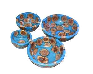Trending Handmade Resin & Wood Joint Bowl New Dough Or Mixing Bowl Luxury Kitchen <b>Hotel</b> Home <b>Restaurant</b> <b>Supplies</b> Wooden Bowl - Product Image 4