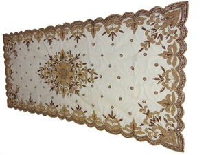 ชุดโต๊ะทานอาหาร4-Seater ลายดอกไม้ที่ทันสมัยเฟอร์นิเจอร์ห้องรับประทานอาหารหรูหราพร้อมผ้าปูโต๊ะปักและทำด้วยมือ - Product Image 2