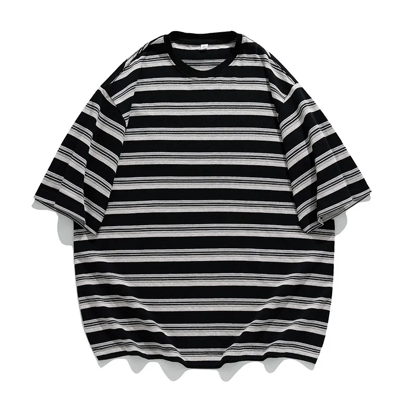 Özel % 95% pamuk + 5% Spandex elastik Unisex uzun kollu T Shirt erkek şerit T Shirt çift giysi