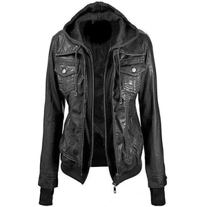 Chaquetas de Cuero Personalizadas OEM de Alta Calidad al por Mayor, Chaqueta de Motociclista de Invierno Transpirable de Lona y Cuero Vacuno Genuino Premium con Logotipo Frontal para Hombre - Product Image 1
