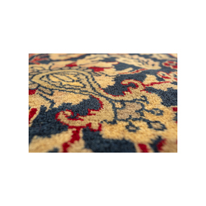 พรมขนสัตว์ถักมือลายดอกกุหลาบ/ลายดอกไม้สีน้ำเงินสไตล์ยุคกลาง ขนาด 12x13 ฟุต รูปทรงสี่เหลี่ยมผืนผ้า เหมาะสำหรับทางเข้าบ้าน ห้องนั่งเล่น - Product Image 3