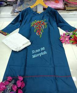 ชุดราตรียาวผ้าฝ้ายพิมพ์ลายผ้าเรยอนสำหรับผู้หญิงชุดใส่ไปงานตามเทศกาลแฟชั่นสไตล์อินเดีย - Product Image 6