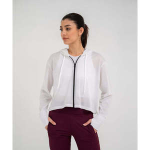 Women's B-Fit Mesh Cropped <b>Hoodie</b> - Product Image 6