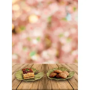 Plateau en céramique fait main, élégant, de qualité supérieure, finition laiton martelé, sûr, style américain, écologique, rond - Product Image 2