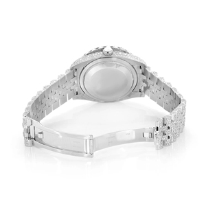 Reloj de Lujo con Cristal de Cuarzo y Acero Inoxidable, Estilo Hip Hop con Incrustaciones de Moissanita - Product Image 4