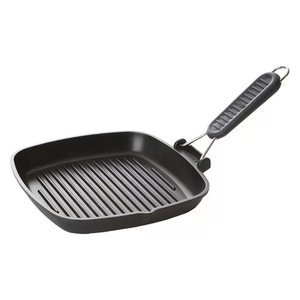Teflon Titanium Grill <b>Pan</b> 26x26Cm Induction Black With Soft Folding <b>Handle</b> - Product Image 1