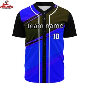 เสื้อเบสบอลแบบกำหนดเอง ระบายอากาศได้ดี ไซส์ใหญ่ พิมพ์ลายแบบซับลิเมชั่น ป้องกันแบคทีเรีย คอวี สำหรับทุกเพศ ใส่ชื่อทีมและหมายเลขได้ - Product Image 5