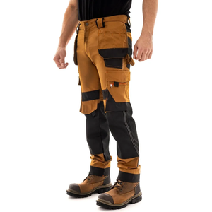 กางเกงคาร์โก้ผู้ชายคุณภาพสูงแบบขายส่ง OEM ดีไซน์ยอดเยี่ยม ระบายอากาศได้ดี ผลิตจากผ้าแคนวาสแบบกำหนดเอง - Product Image 6