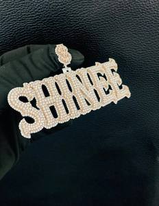 Pendentif pour homme en argent sterling 925 plaqué or, serti de moissanite, style hip-hop, tendance, pour soirée - Product Image 1