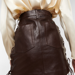 Falda de Cuero PU Genuino para Mujer, Diseño Personalizado, Estilo Hip Hop, para Fiestas, Superventas - Product Image 2