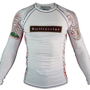Rashguards MMA de haute qualité, unisexe, taille adulte, coupe ajustée, respirant, impression par transfert thermique personnalisée, col rond, anti-UV UPF50, séchage rapide - Product Image 1
