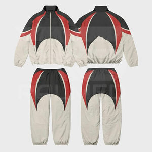Trending Product Casual Solid Windbreaker Tracksuit Custom Logo Digital Print Regular Two Piece Jacket and <b>Trouser</b> Set - Product Image 1