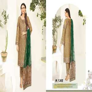 Trajes de gasa bordados pesados de 3 piezas de marca Original de Ramsha Volume, ropa de boda pakistaní para fiestas, indio pakistaní - Product Image 2