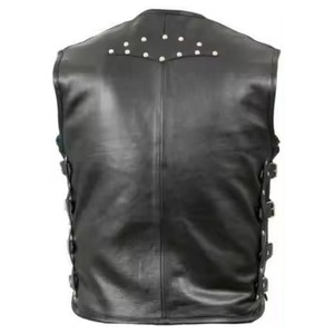 Nouveau gilet en cuir de moto respirant et imprimé pour homme, veste sans manches - Logo personnalisable - Product Image 2