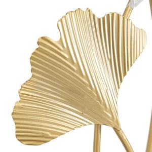 New Leaf Shape Metal Sculpture Handmade Designing Aluminium Sculpture Gold & White Color Finished Leaf Sculpture For Sale - Product Image 3