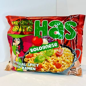 บะหมี่กึ่งสำเร็จรูปรสโบโลเนส HAS ทำจากแป้งสาลี 120 กรัม ปรุงสุกใน 5 นาที ได้รับการรับรองมาตรฐาน HACCP/HALAL/ISO ไขมัน 18% ไม่เติมสารกันบูด รักษาความสดได้นาน 12 เดือน - Product Image 4