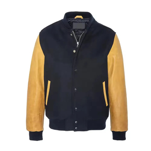 Premium Quality Letterman Baseball School College Bomber <b>Varsity</b> <b>Jacket</b> <b>Purple</b> & Gold Genuine Leather Sleeves <b>Jacket</b> - Product Image 6