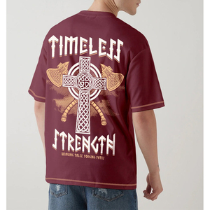 เสื้อยืดโอเวอร์ไซส์สำหรับผู้ชายเสื้อครอปผ้าฝ้ายและผ้าโพลีเอสเตอร์ผ้าคอตตอนสวมใส่สบายออกแบบโลโก้ได้ตามต้องการ - Product Image 2