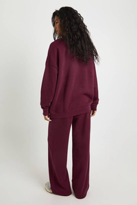 Ensemble de survêtement en molleton pour femme, logo personnalisé OEM, 2 pièces, pantalon de survêtement, vêtements de sport, 100% coton respirant, sweat-shirts à capuche, jogging - Product Image 2